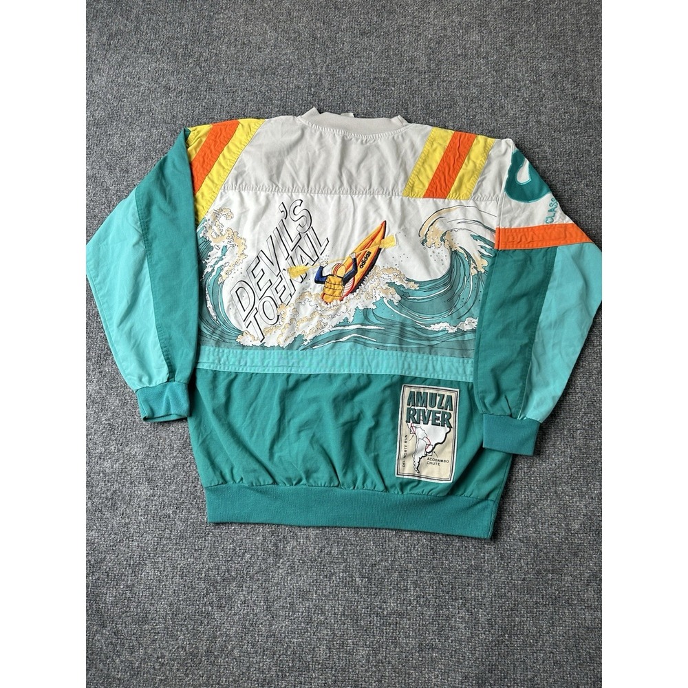 Mens Adidas Devils Toenails Amuza River Kayak Sweatshirt Teal, Size XL - Picture 2 of 12